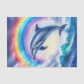 Kleurrijke Dolfijn en Regenboog Decoupage Tissuepapier (Voorkant)
