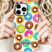 Kleurrijke Donut Patroon Aangepaste Naam Case-Mate iPhone Case