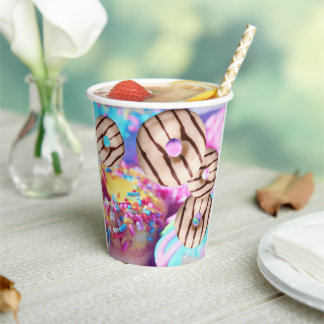 Kleurrijke Donut Style Party Paper Cup Papieren Bekers