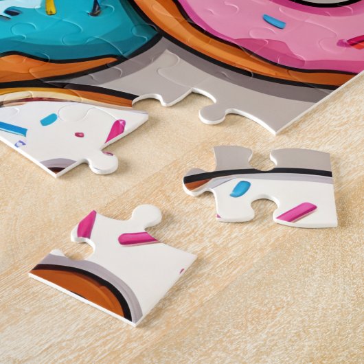 Kleurrijke donuts legpuzzel (Zijkant)
