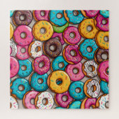 Kleurrijke donuts legpuzzel (Horizontaal)