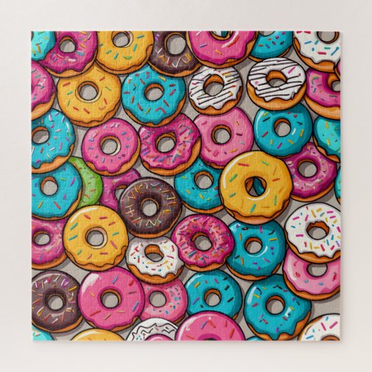 Kleurrijke donuts legpuzzel (Verticaal)