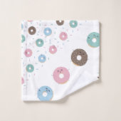 Kleurrijke donuts patroon handdoek set (Wasdoekje)