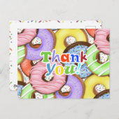 Kleurrijke Donuts Sprinkles Bedankt Briefkaart (Voorkant / Achterkant)