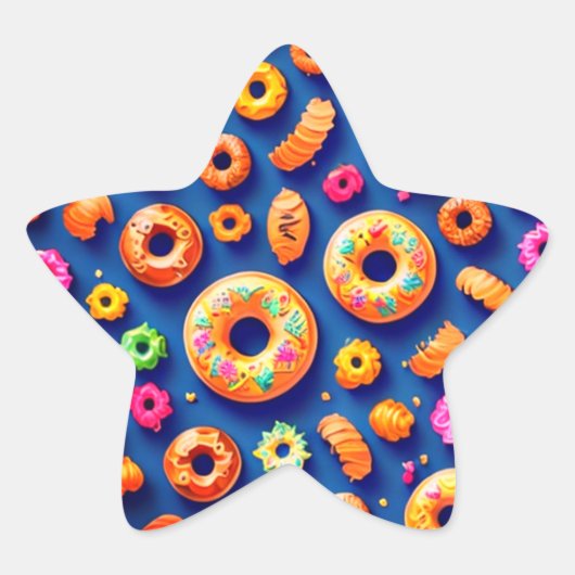 Kleurrijke Donuts, Sticker (Voorkant)