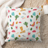 Kleurrijke Doodle Animals en Wordpatroon Kussen (Deken)