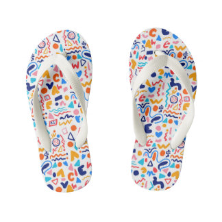 Kleurrijke Doodle Flip Flops voor Vrouwen | Retro