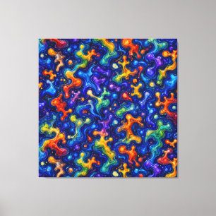 Kleurrijke Doodle Kunst Canvas Afdruk