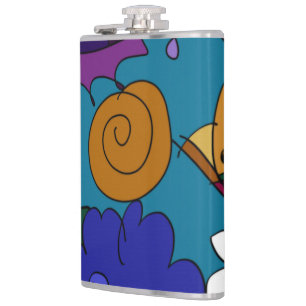 Kleurrijke Doodle Kunst Persoonlijke Fles Heupfles