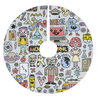 Kleurrijke Doodle School  Set Kerstboom Rok