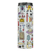 Kleurrijke Doodle School  Set Thermosbeker (Achterkant)