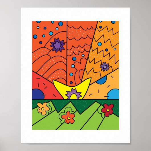 Kleurrijke Doodles, Patterns, Design Poster Print (Voorkant)
