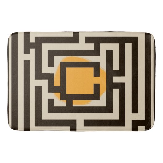 Kleurrijke doolhof patroon op aangepaste kleur badmat (Voorkant)