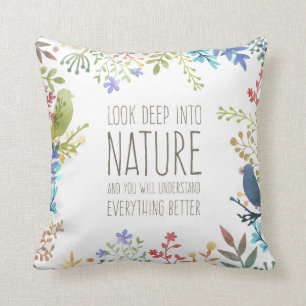 Kleurrijke door de natuur geïnspireerde quote   ku kussen