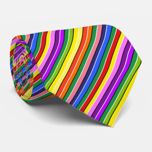 Kleurrijke Dopamine Kleding Regenboog Gestreept Le Stropdas