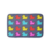Kleurrijke Dotty Duck Patroon op Blauw Badmat (Voorkant)