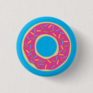Kleurrijke Doughnuts Eerste Verjaardagsfeest Thema Ronde Button 3,2 Cm