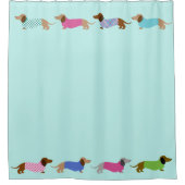 Kleurrijke Doxies douchegordijn (Voorkant)