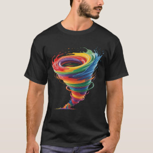 Kleurrijke Draaikolk Regenboog Tornado Levendig Ab T-shirt