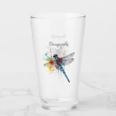 Kleurrijke Dragonfly aanpasbaar Glas (Voorkant)