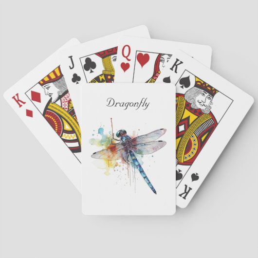 Kleurrijke Dragonfly aanpasbaar Pokerkaarten (Achterkant)