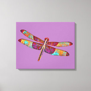 Kleurrijke dragonfly Art Canvas afdrukken