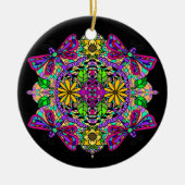kleurrijke dragonfly Mystical Mandala Keramisch Ornament (Voorkant)