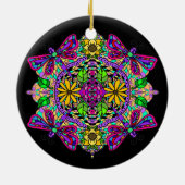kleurrijke dragonfly Mystical Mandala Keramisch Ornament (Achterkant)