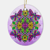  kleurrijke dragonfly Mystical Mandala Keramisch Ornament (Links)