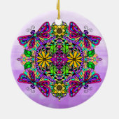  kleurrijke dragonfly Mystical Mandala Keramisch Ornament (Achterkant)