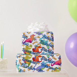 Kleurrijke Draken gepersonaliseerd cadeaupapier va