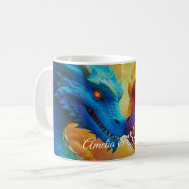 Kleurrijke Draken in Liefde Koffiemok