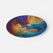 Kleurrijke Draken in Liefde Papieren Bordje (Gekanteld)