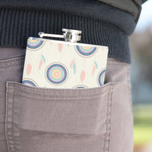 Kleurrijke Dream Catcher Mandala Heupfles (Voorbeeld)