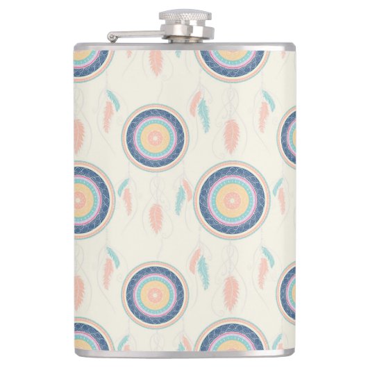 Kleurrijke Dream Catcher Mandala Heupfles (Voorkant)