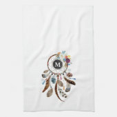 Kleurrijke Dreamcatcher bloemen en veren Theedoek (Verticaal)