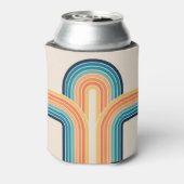 Kleurrijke driedubbele retro-archen blikjeskoeler (Blikje Achterkant)