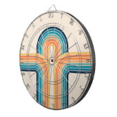 Kleurrijke driedubbele retro-archen dartbord (Voorkant Rechts)