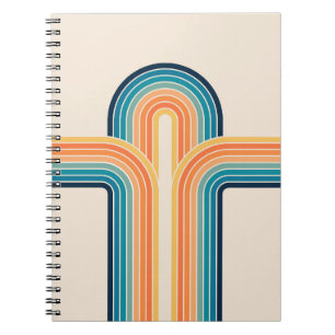 Kleurrijke driedubbele retro-archen notitieboek