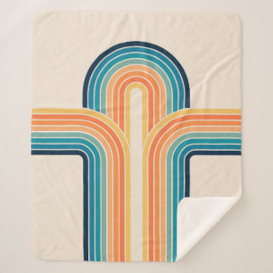 Kleurrijke driedubbele retro-archen sherpa deken