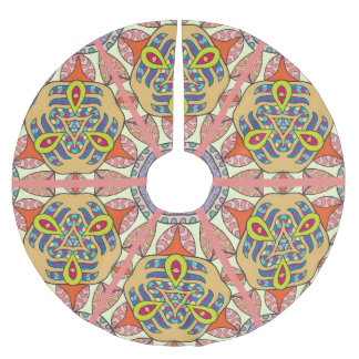 Kleurrijke driehoek patchwork, met de hand geteken kerstboom rok