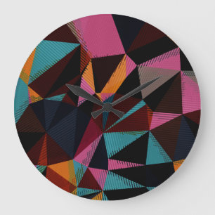 Kleurrijke driehoeken Abstracte geometrische achte Grote Klok