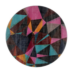 Kleurrijke driehoeken Abstracte geometrische achte Snijplank