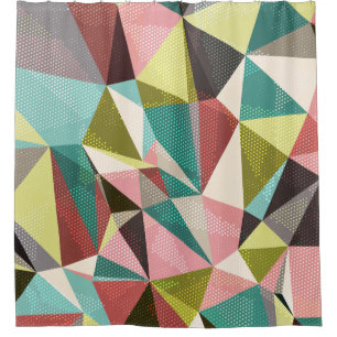 Kleurrijke driehoeken, Abstracte geometrische vorm Douchegordijn