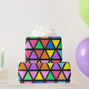 Kleurrijke Driehoeken - Levendige Game Themapatroo Cadeaupapier