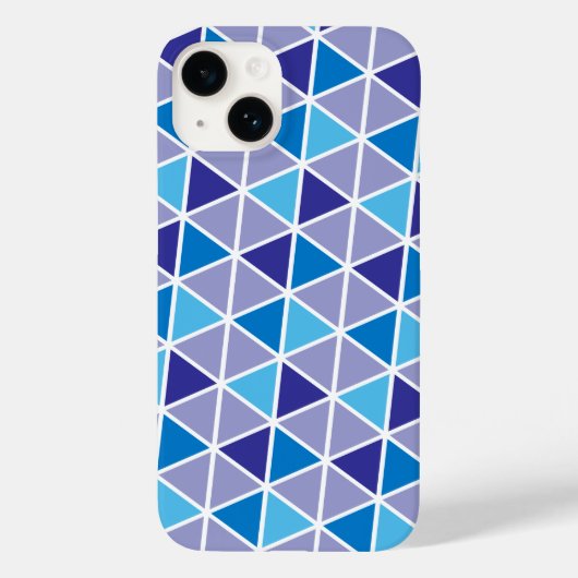 Kleurrijke driehoeken tessellation in koel blauw Case-Mate iPhone case (Achterkant)