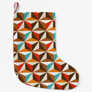 Kleurrijke driehoektegels naadloos  patroon.  kleine kerstsok