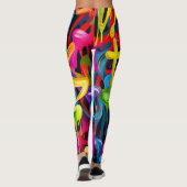 Kleurrijke Drip Art: Abstract Graffiti Patroon Leggings (Achterkant)