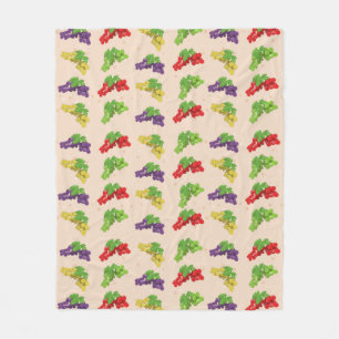 Kleurrijke druiven fleece deken