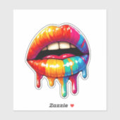 Kleurrijke "Druppelende Lippen" Sticker (Vel)